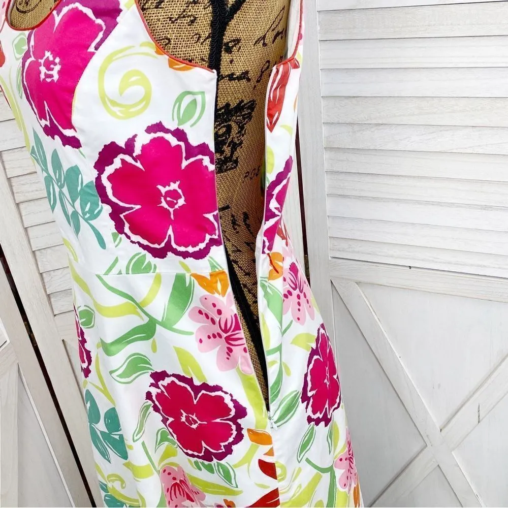 Spenser Jeremy Floral Fit Flare Sundress White‎ Pink Green 4 White - Image 6