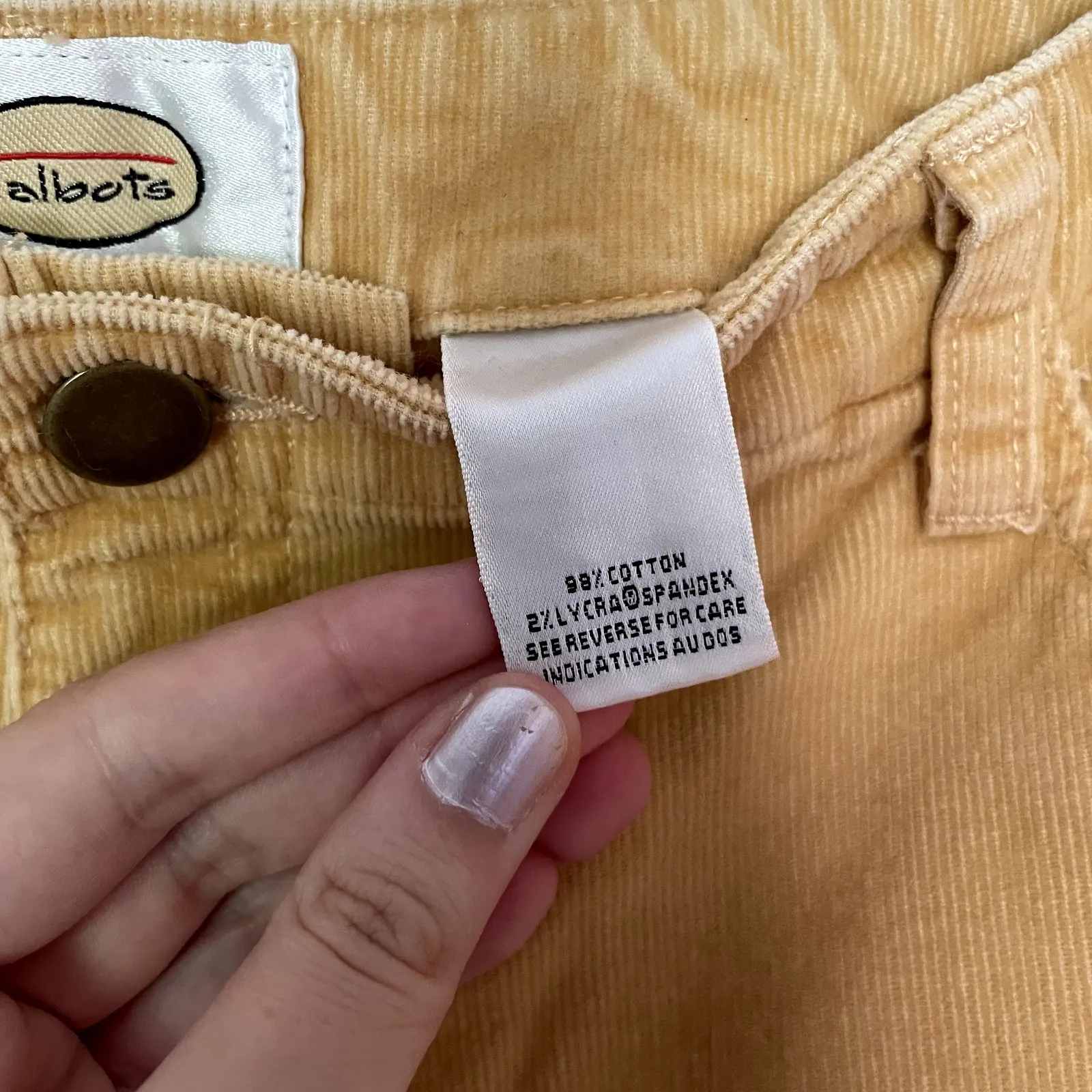 Talbots yellow mustard corduroy trousers straight leg stretch women's 18 cotton - Image 5