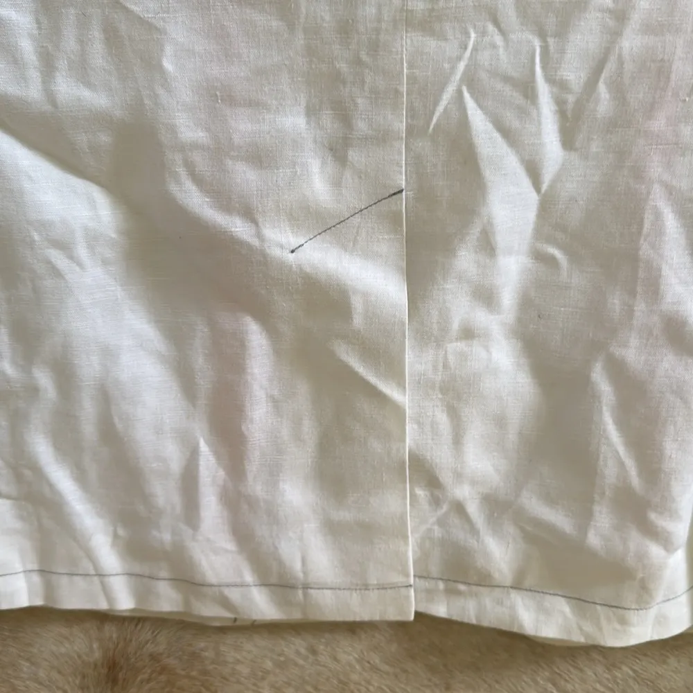 Bar lll white linen contrasting detail overcoat blazer size large - Image 8