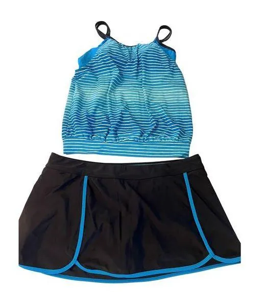 Free Country Matching Tennis Skirt And Workout Top Built in Bra Preppy Tennis XL - Image 1