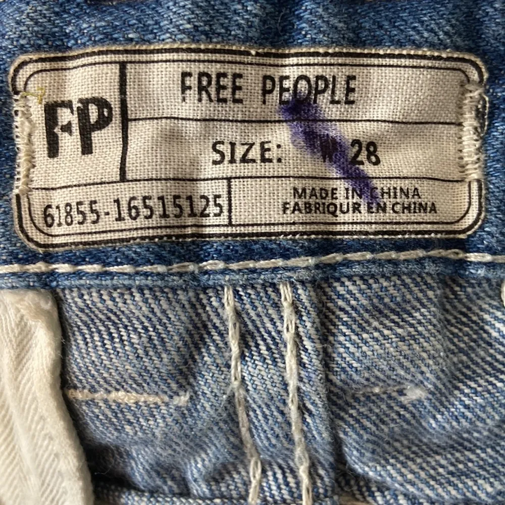 Free People Women’s Sweet Surrender High Waisted Crochet Pocket Denim Shorts - Image 9