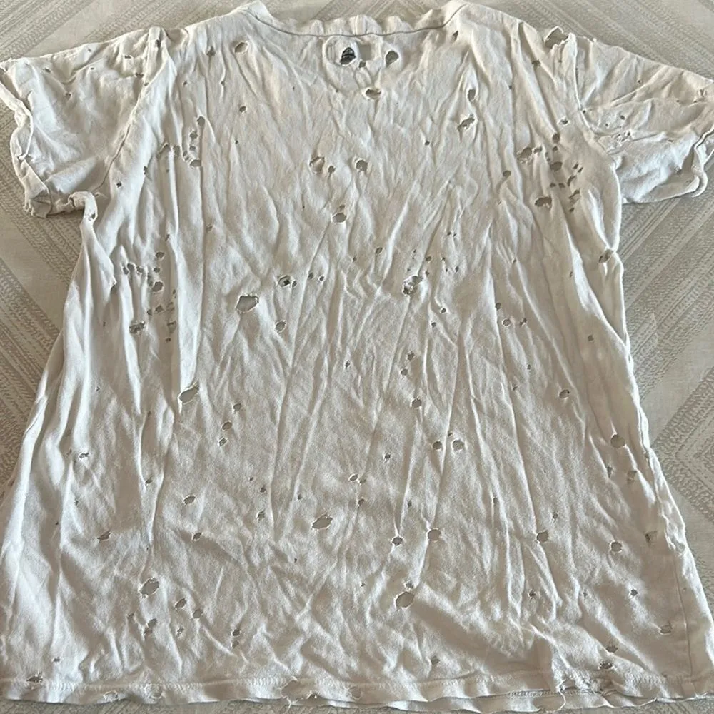 Lauren Moshi Women’s CBGB Skull Rock Ripped Short Sleeve Tee - Size XS - Image 6