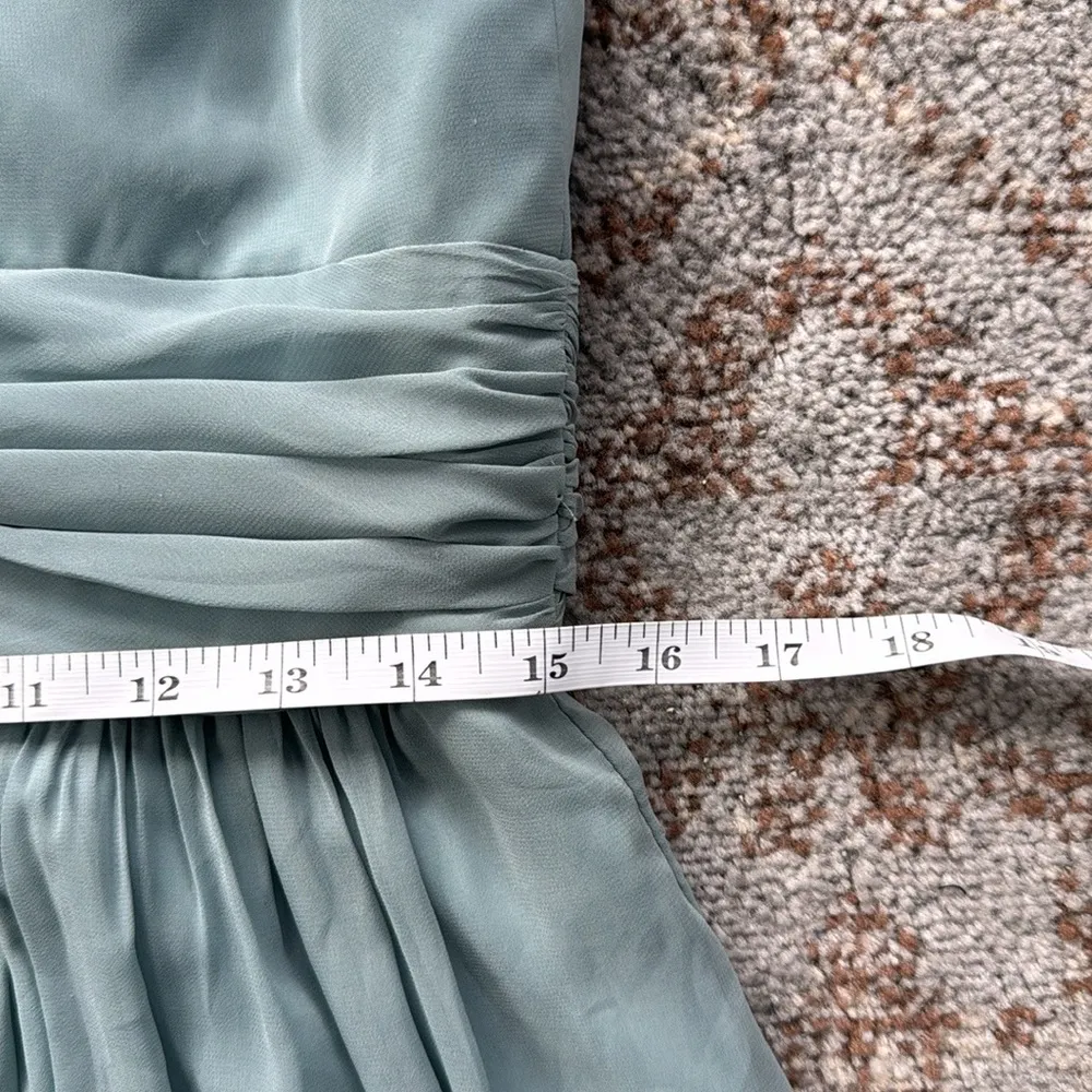 Dessy Collection Vivian Diamond 2894 Lux Chiffon Bridesmaid Dress Sage Green Size undefined - Image 12