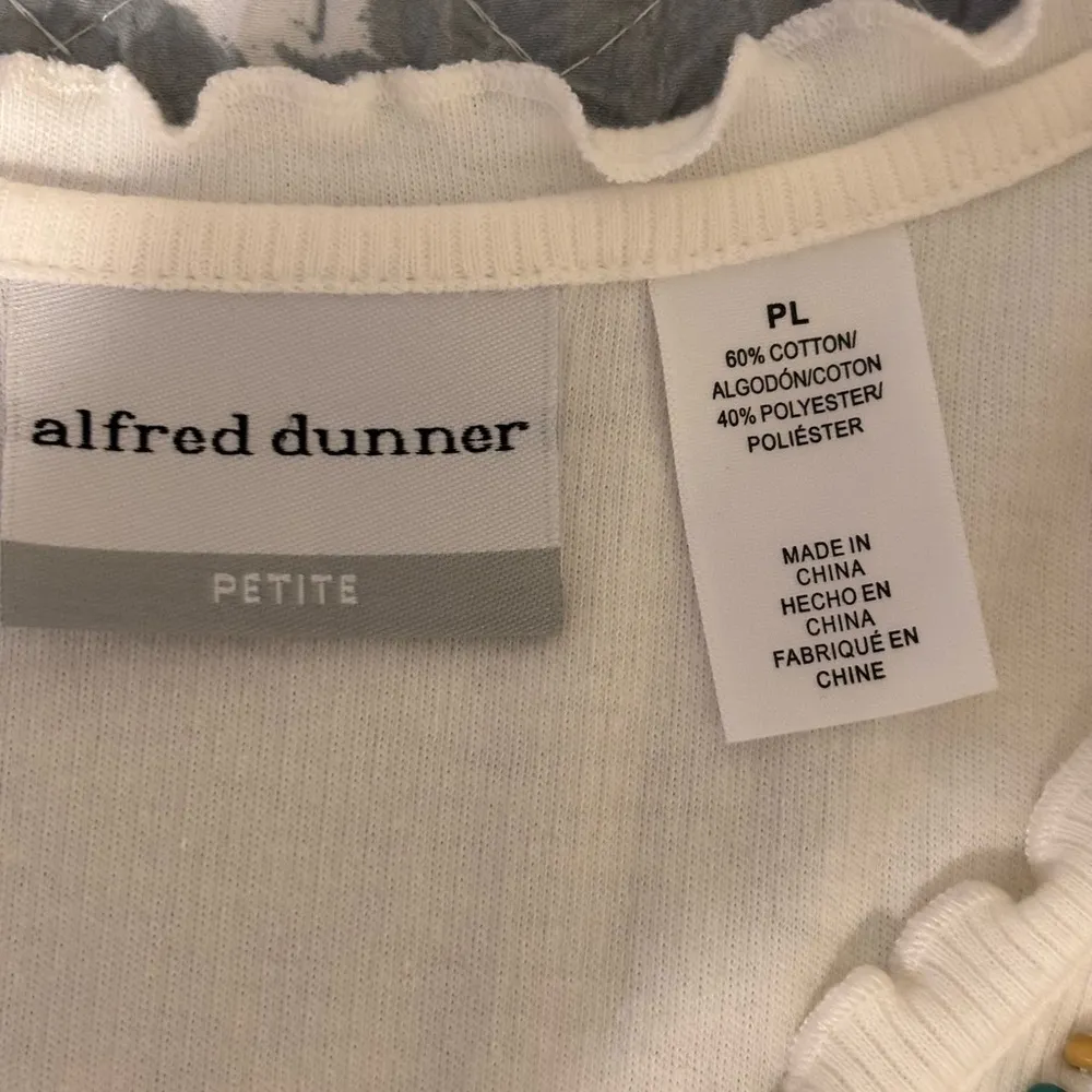 Alfred Dunner White Tee with Embellished Neckline - Image 2