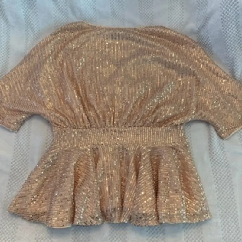 new grace karin sequin peplum blouse size Medium - Image 3
