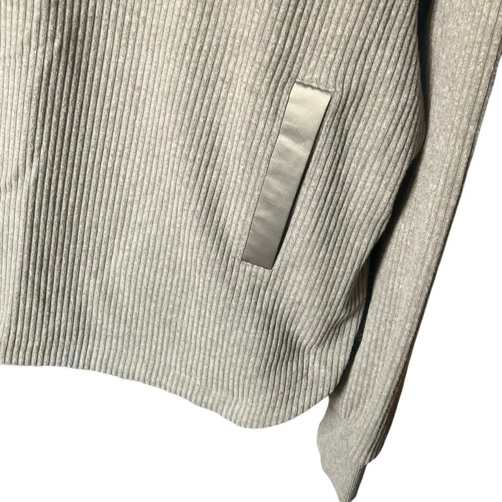 Varley Ellington V-Neck Brown Ribbed Sweatshirt Cotton Blend XL #762 - Image 6