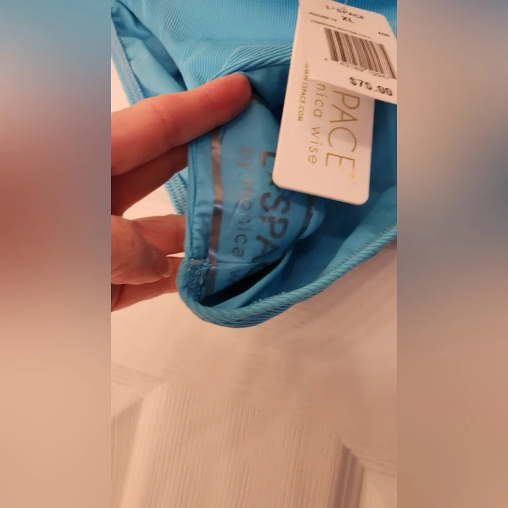 L*Space Camacho Ribbed Bikini Bottom Aquarius Blue Size XL - Image 6