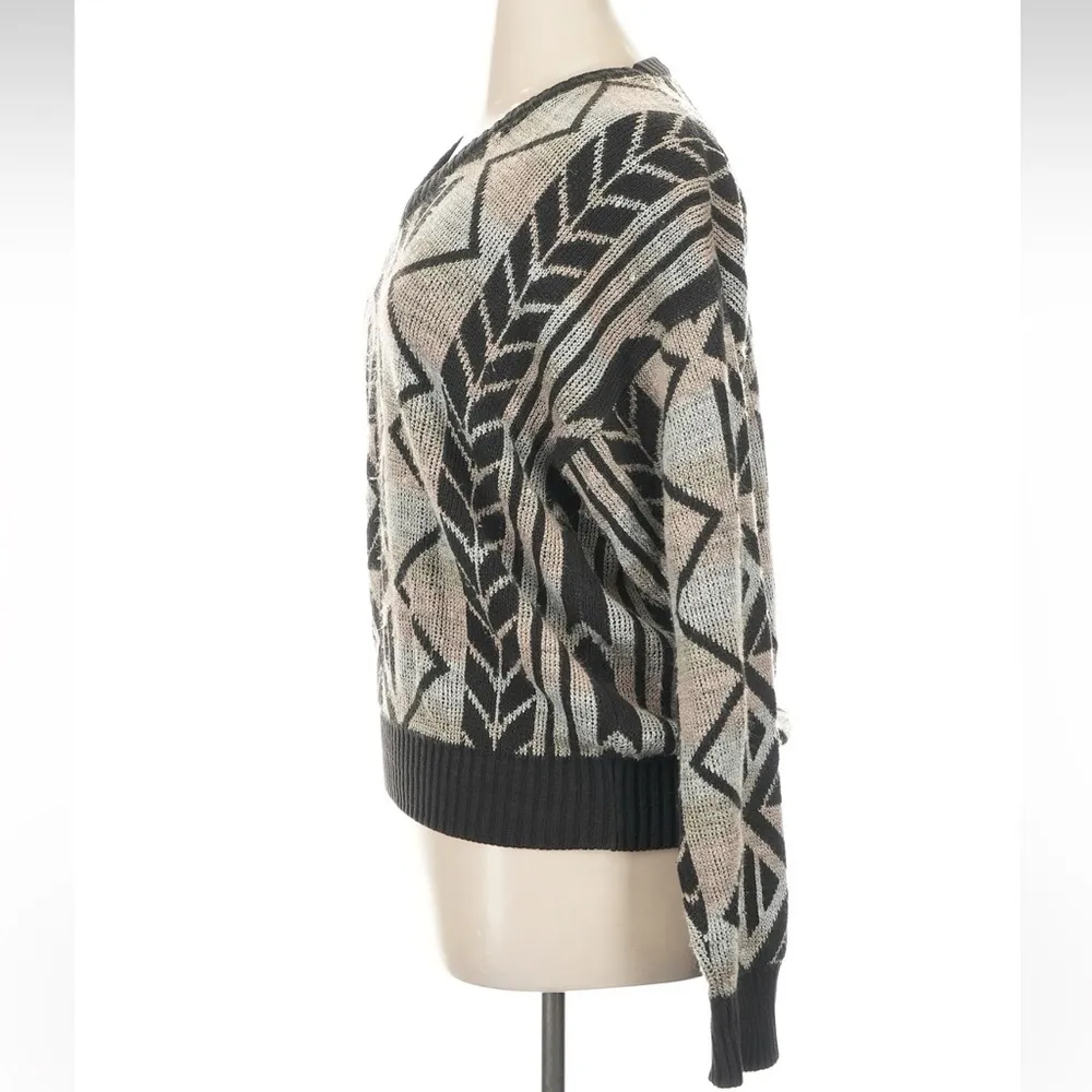 Vintage London Fog Black Brown Gray V-Neck Pullover Knit Sweater Women’s Size XL - Image 3