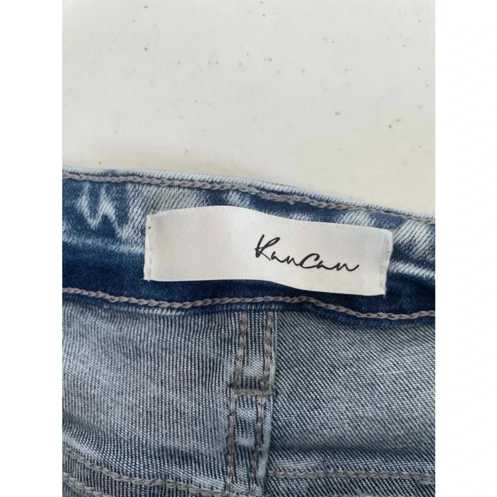 Women's KanCan Jeans Skinny Stonewash Sz 9 Blue Heavily Distressed Patches‎ 0100 - Image 10