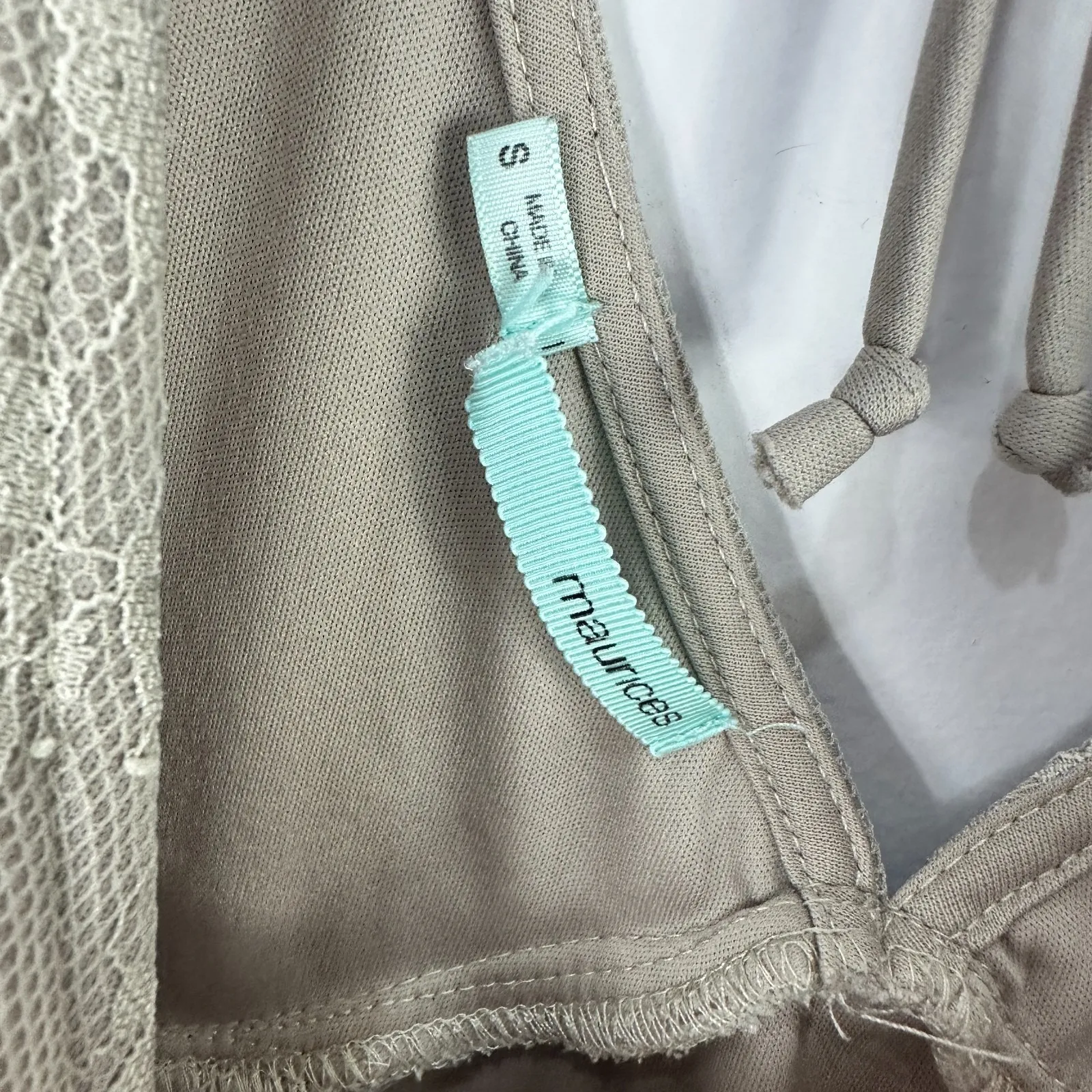 Maurices Babydoll Fairy Top Womens S Beige Lace Boho Romantic Cottagecore Y2K‎ - Image 4