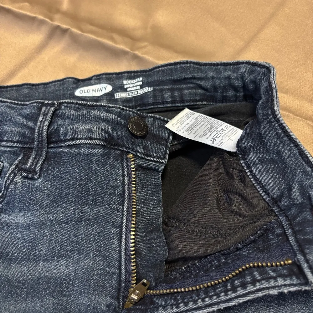 Old Navy Rockstar Super Skinny High Rise Denim Jeans Dark Wash Blue Womens 0 - Image 3