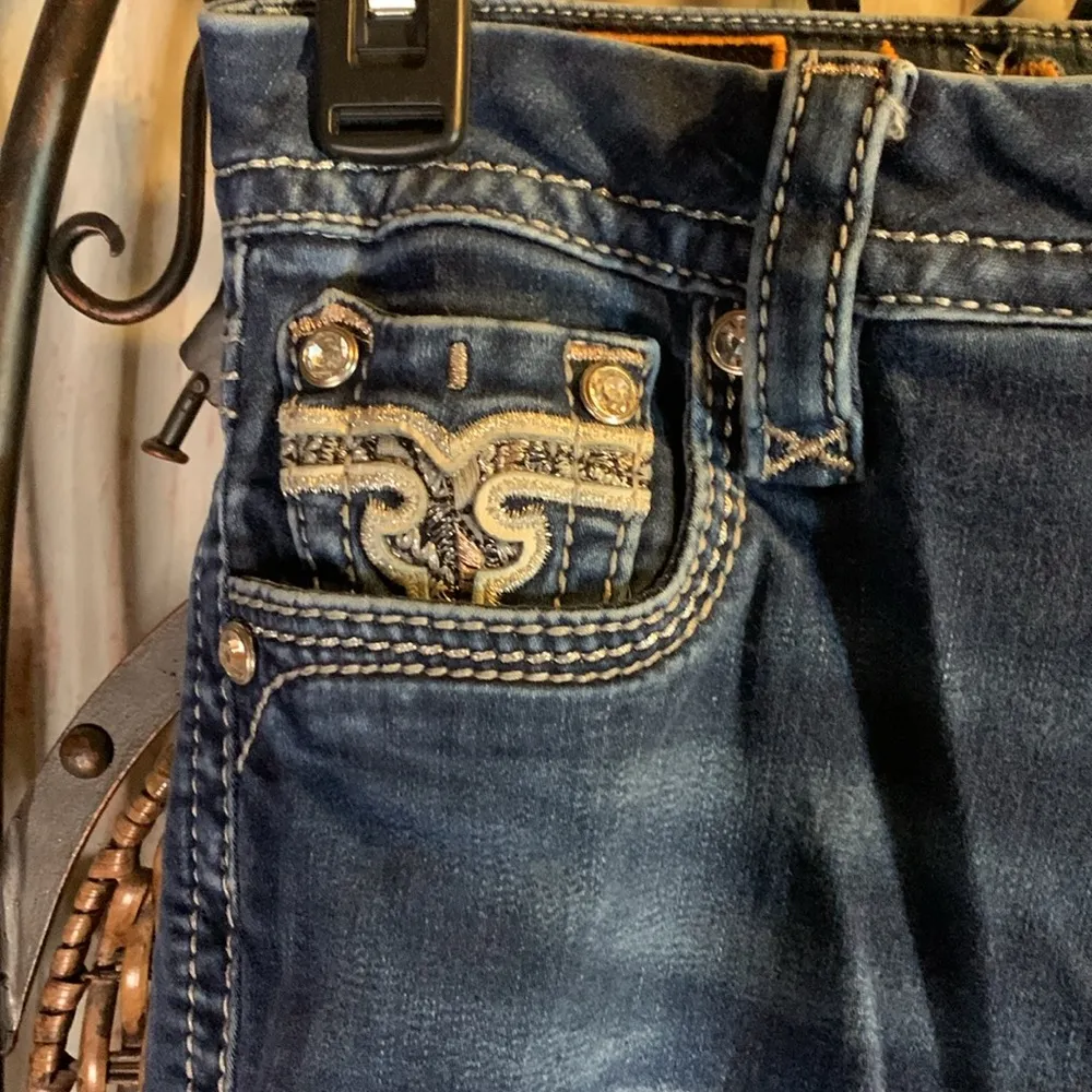 Vintage Rock Revival Bling Crop Betty Jeans Size 26 - Image 2