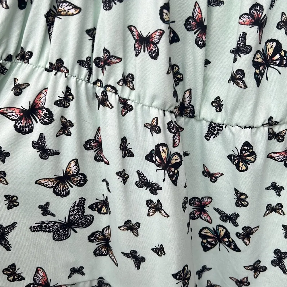 Ultra Flirt adorable mint green with butterfly print dress, 1X - Image 3
