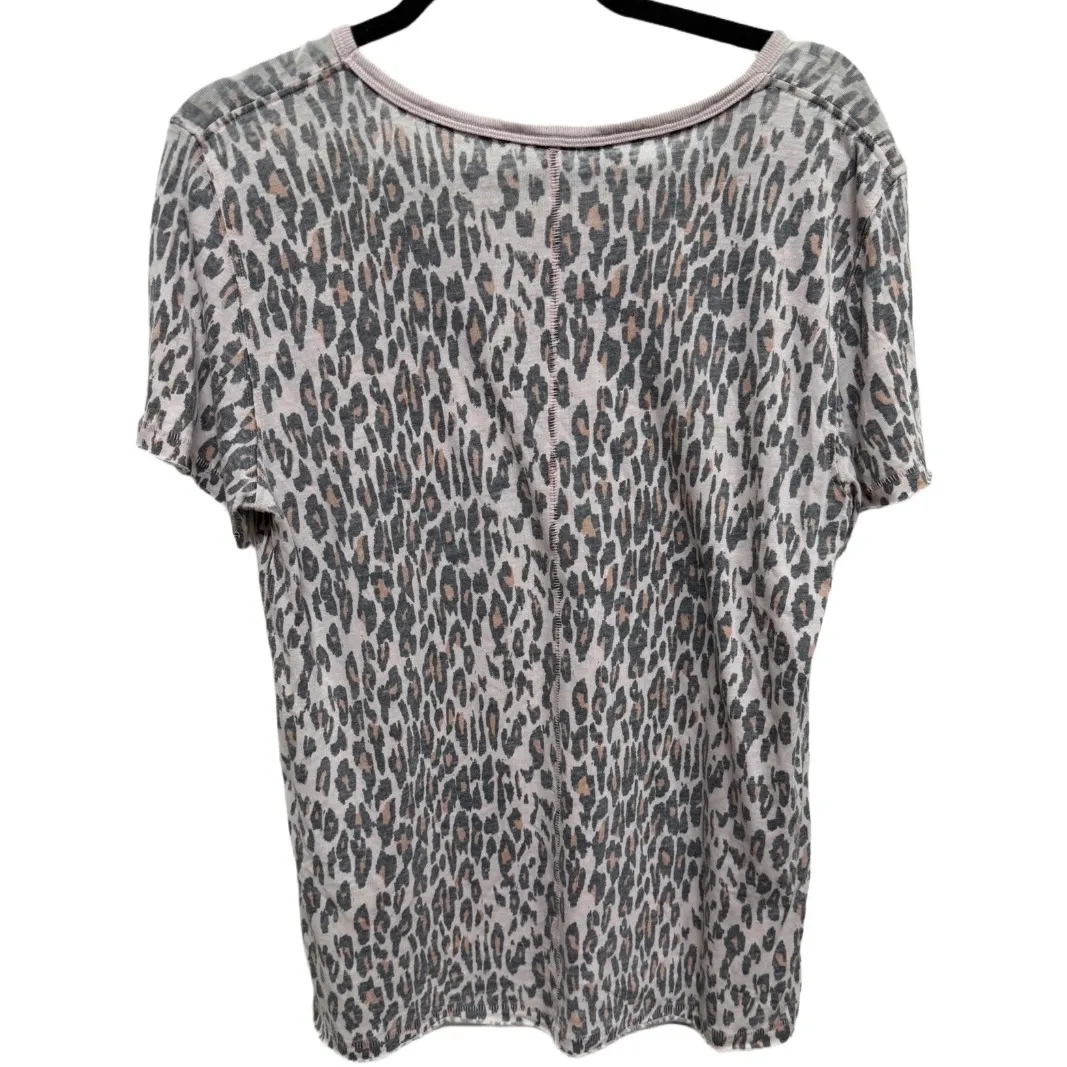 Free People Tourist Leopard Rose Quartz Tee Size Small Cotton Blend TShirt - Image 5