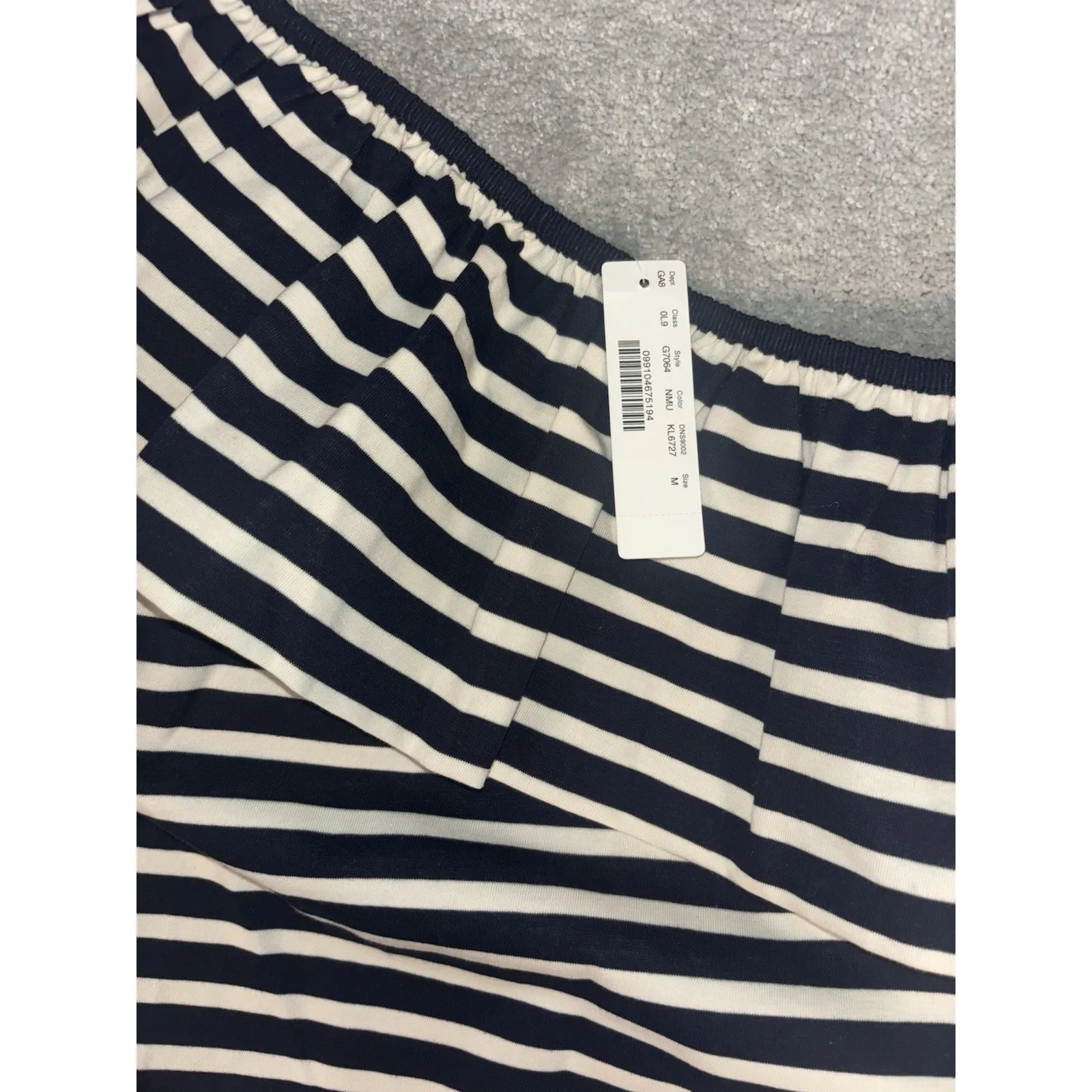 J. Crew - One shoulder striped tank top with‎ ruffle, 100% cotton M NWT Navy - Image 4