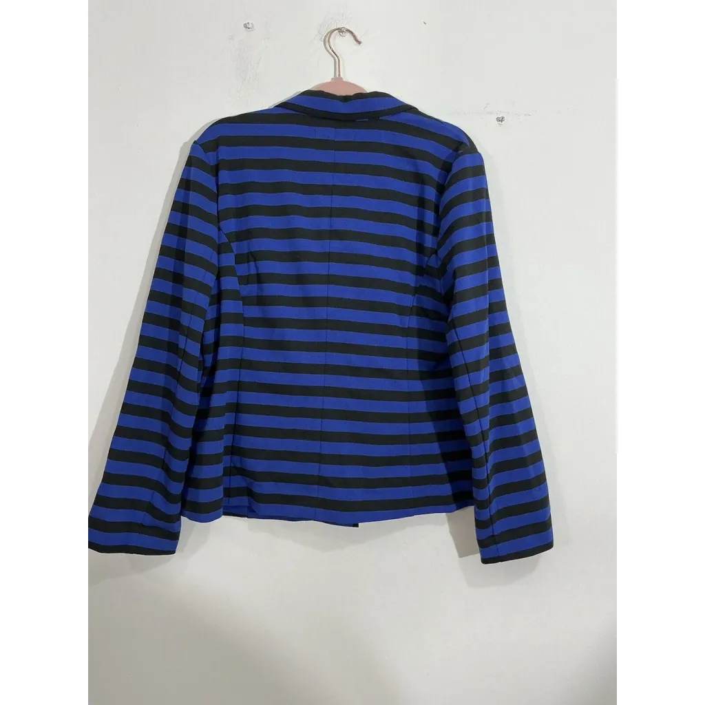 COMPANY ELLEN TRACY black blue striped navy blazer- size XL - Image 2