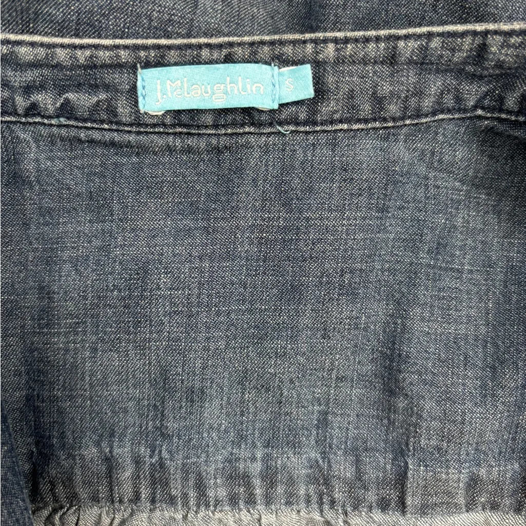 J. McLaughlin Denim Snap Front, Shirt Jacket Shacket – Size Small - Image 2