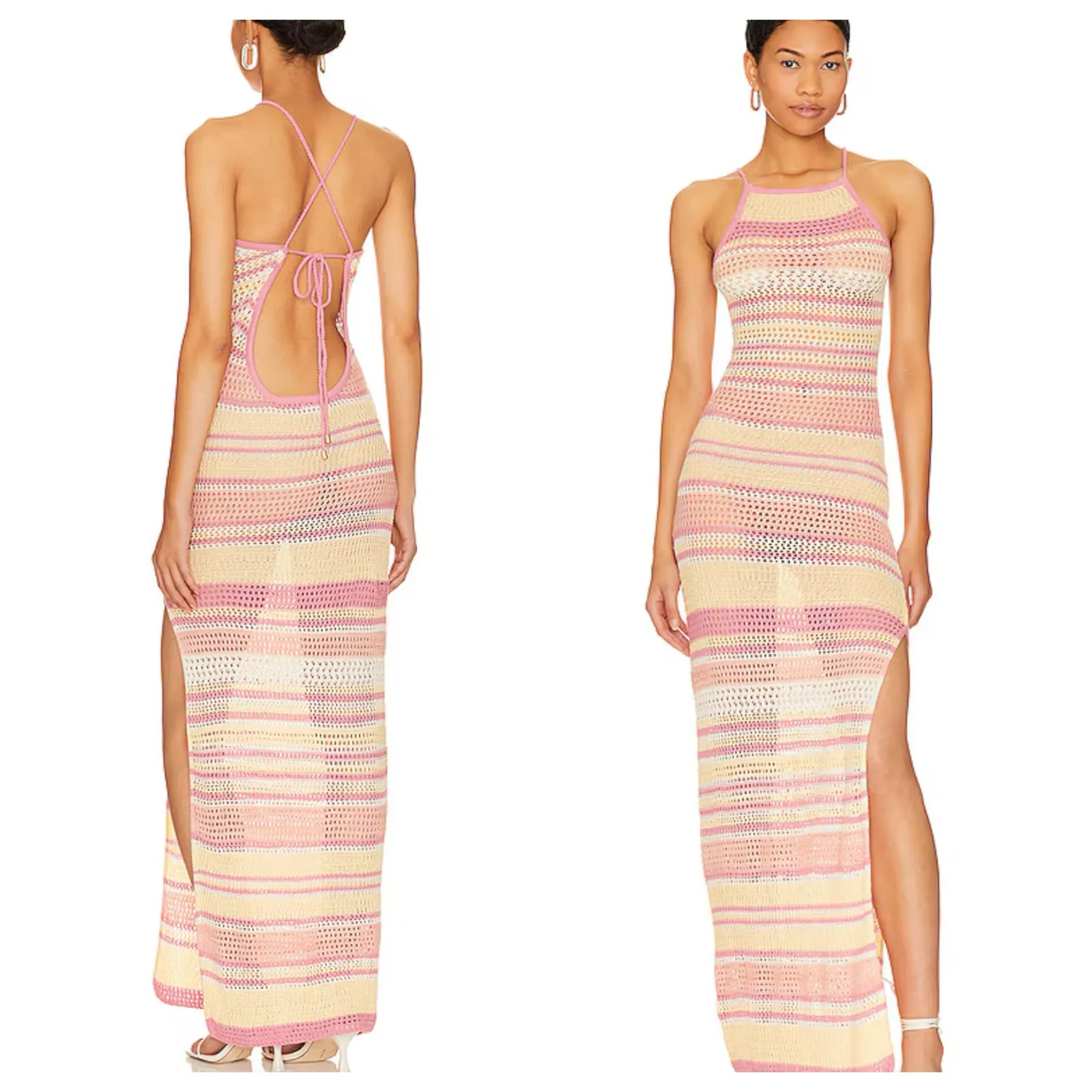 NEW L Space Hanna Montazamie Kaye Crochet Long Swimsuit Coverup Maxi $154 M - Image 2