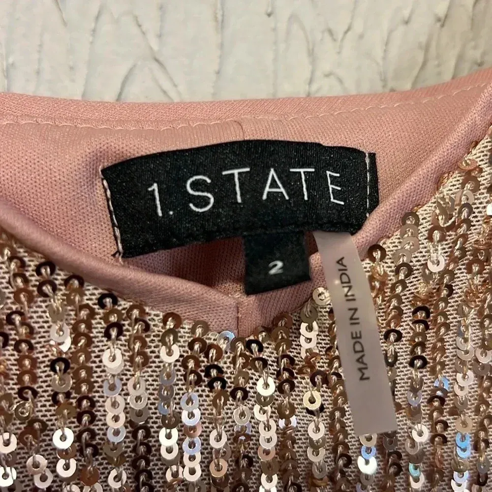 1. State Rose Gold sequined dress size 2 - Image 6