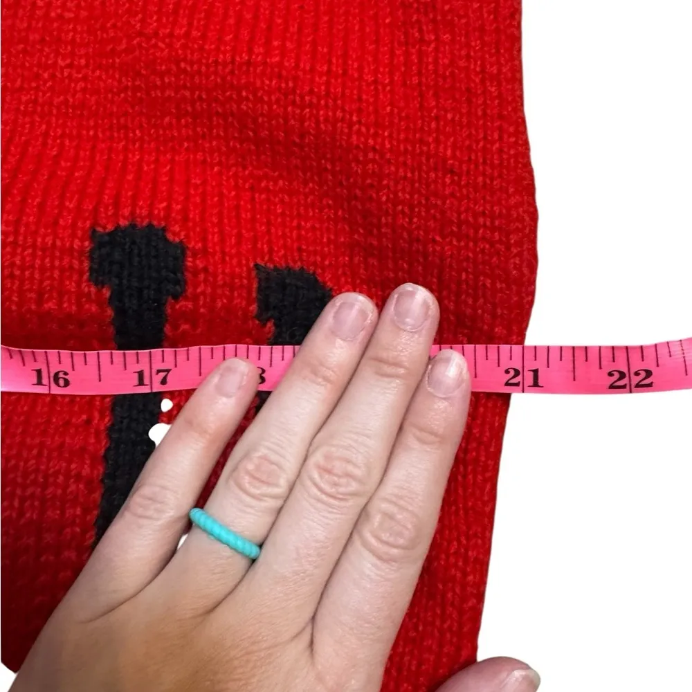 Vintage Berek Sweater Goldilocks 3 Bears Wearable Art Red Wool Hand Knit Size L - Image 5