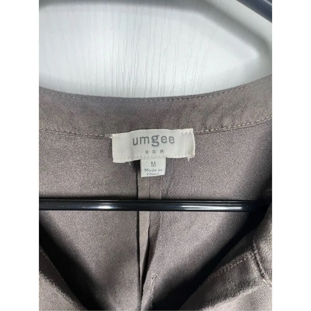 Umgee Faux Suede Western Boho Short Sleeve Top With Fringe Detail - Image 4