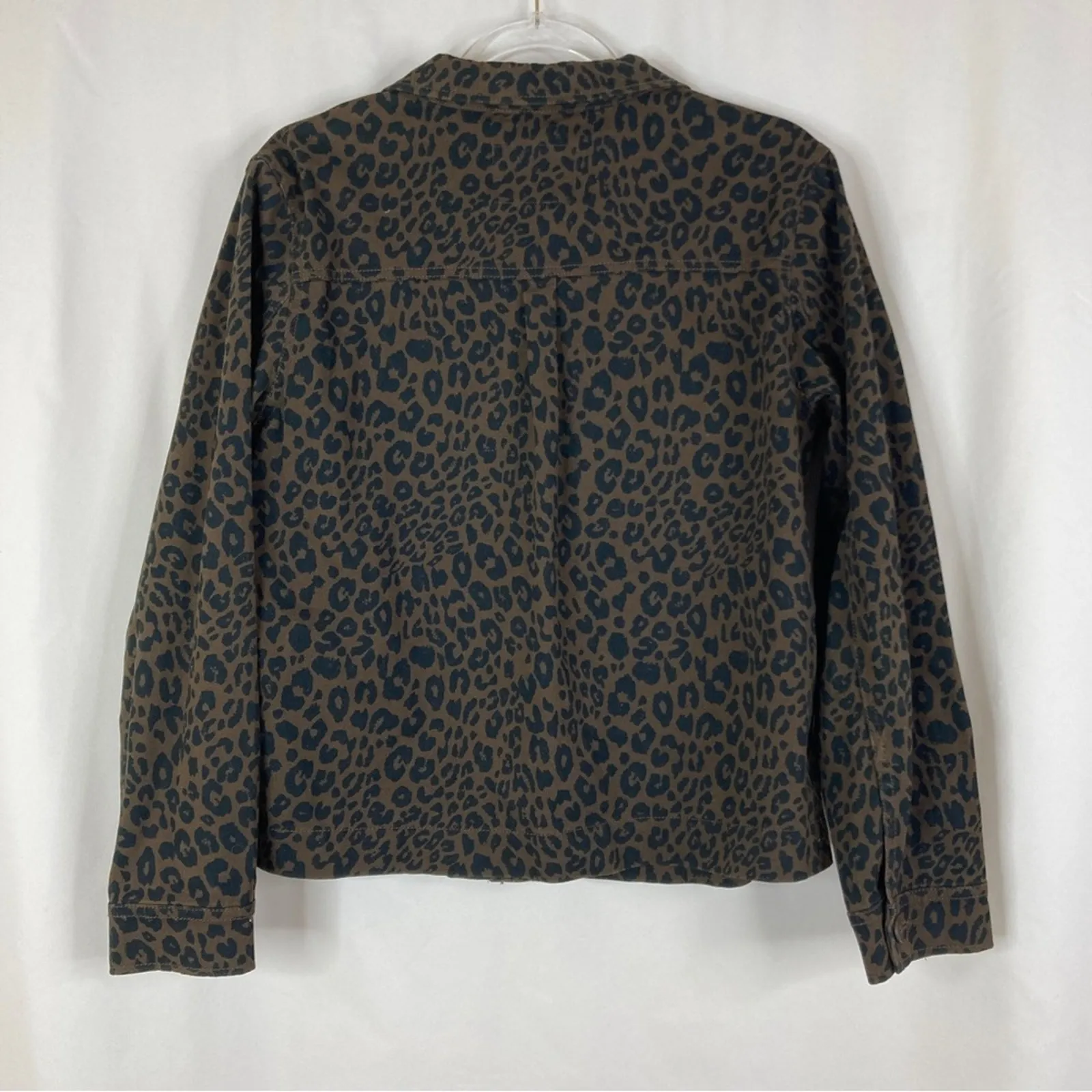 Sanctuary | Leopard Print Denim Jacket Brown Black Buttoned Cotton Womens Medium - Image 5