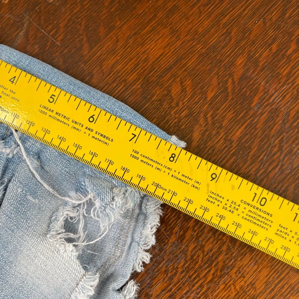 RSQ Blue Jean Shorts Distressed Frayed Hem - Image 8