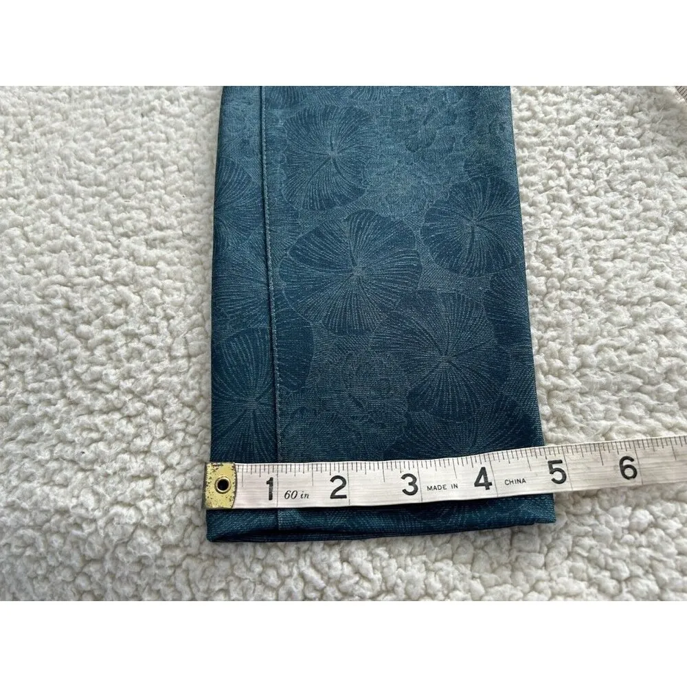 NYDJ Pull-on Leggings Jeans Jade Green Jacquard Floral Print Brocade Size 0 - Image 11