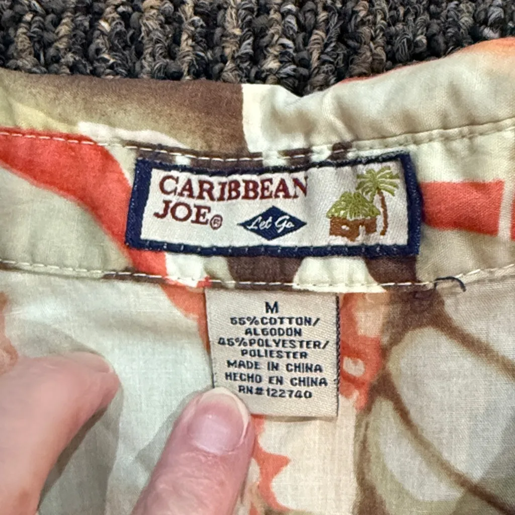 Caribbean Joe Medium Multicolor Floral Blouse - Image 2