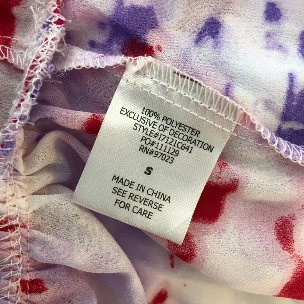 Miken Swim Cover Up Dress Pom Pom Ruffle Mini Pink Purple S - Image 6