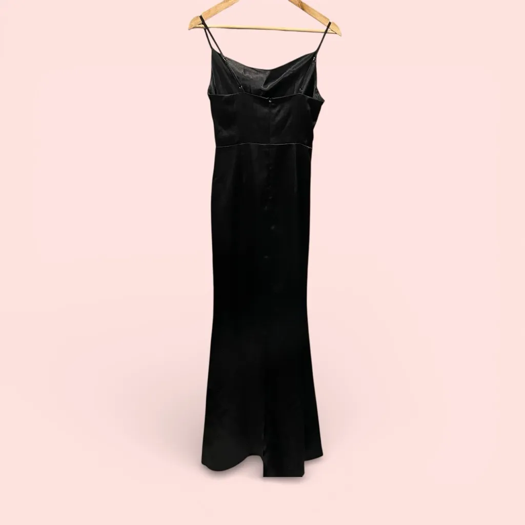 Sexy slinky black satin maxi ruched dress Birdie Grey Lydia whimsigoth mermaid - Image 5