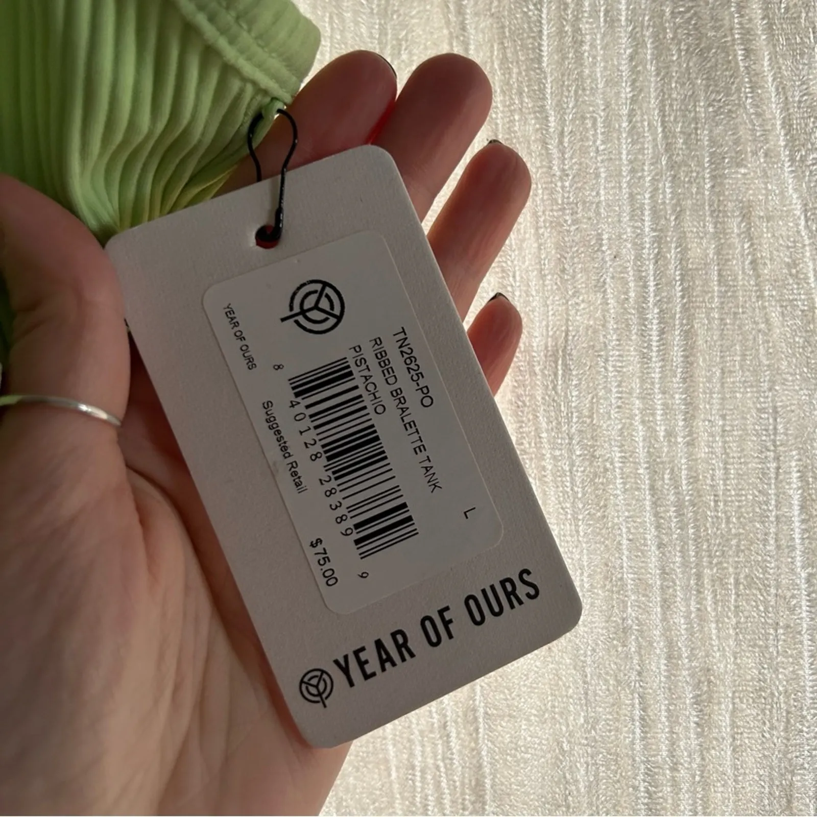 Year of Ours Ribbed Bralette Tank Top Athletic Pistachio Green NWT Size L‎ Size L - Image 2