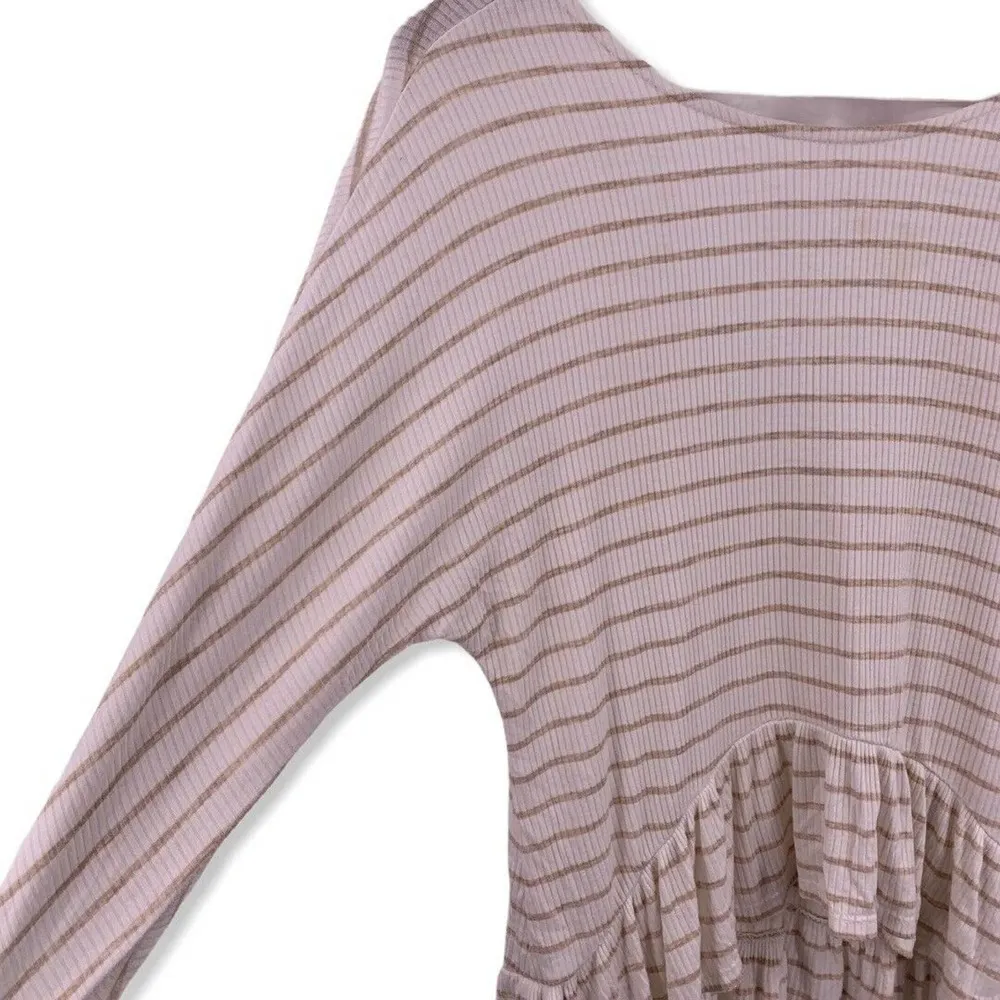 Copper Key  Striped Ribbed Swingy Top XS - Image 2