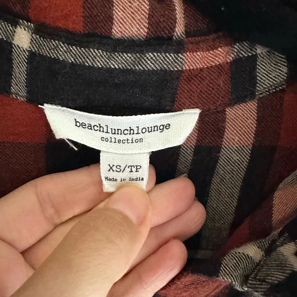 Beachlunchlounge Red and Black Plaid Shirt - Image 2