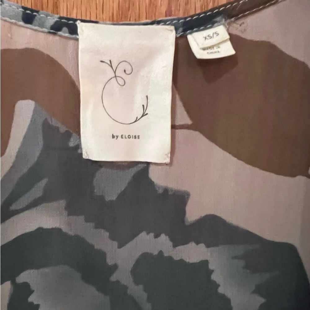 Anthropologie E by Eloise Blue & Brown Floral Ruffle Sheer Kimono Robe Size XS/S - Image 3