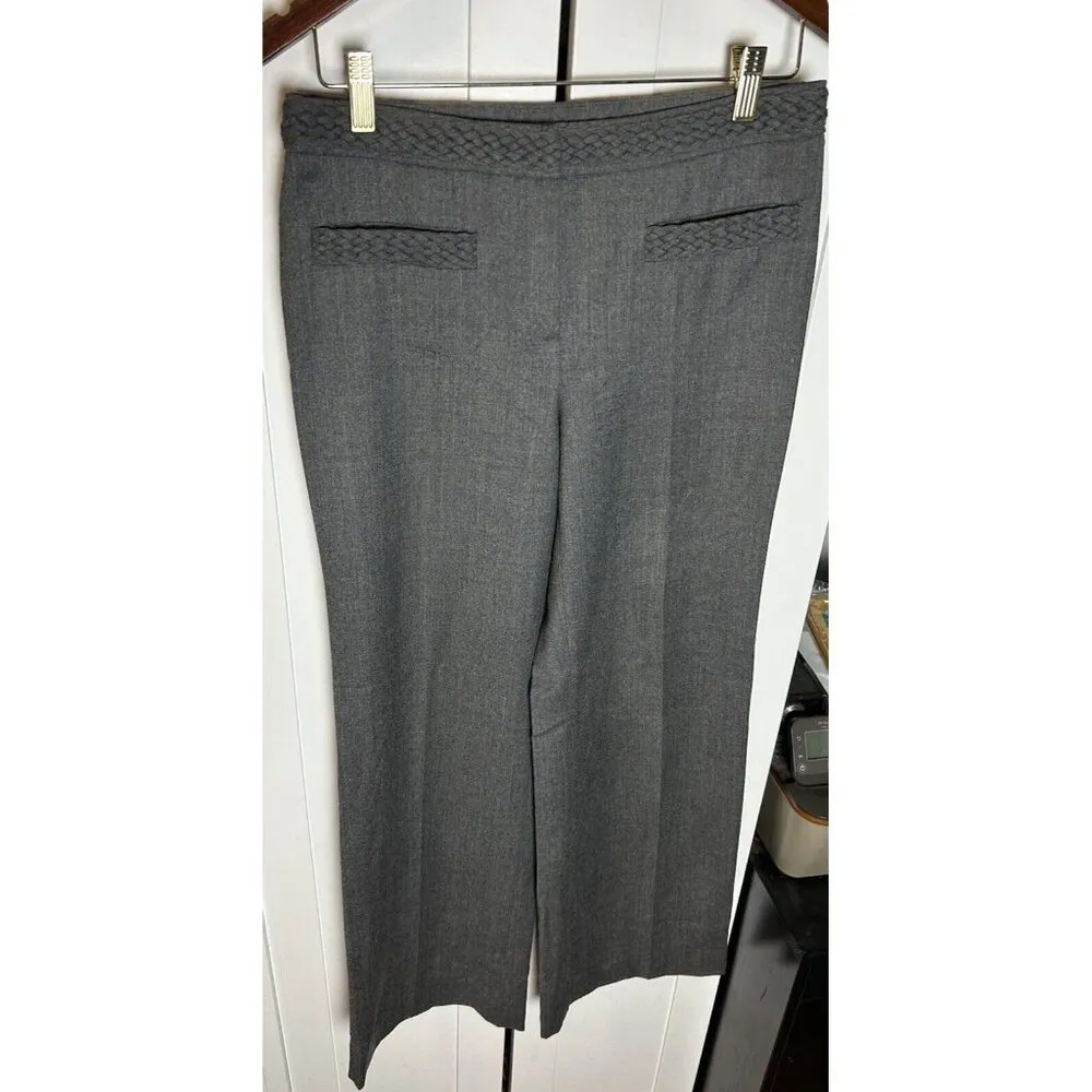 Barbara Bui Initials Women’s Grey Wool‎ Flare Pants Slacks size 38 EUC Gray - Image 8