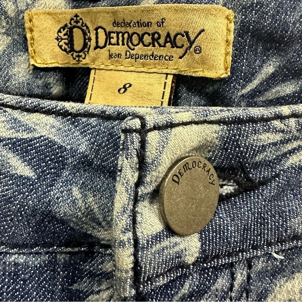 Democracy Denim Cropped Tropical Leaf Palm Print Mid Rise Blue Jeans Womens 8 - Image 12