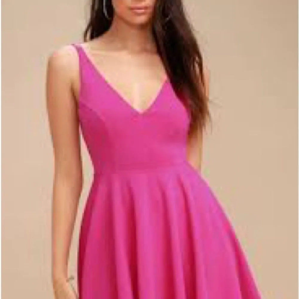 Lulu’s Darling Delight Raspberry Pink Skater Dress - Image 5