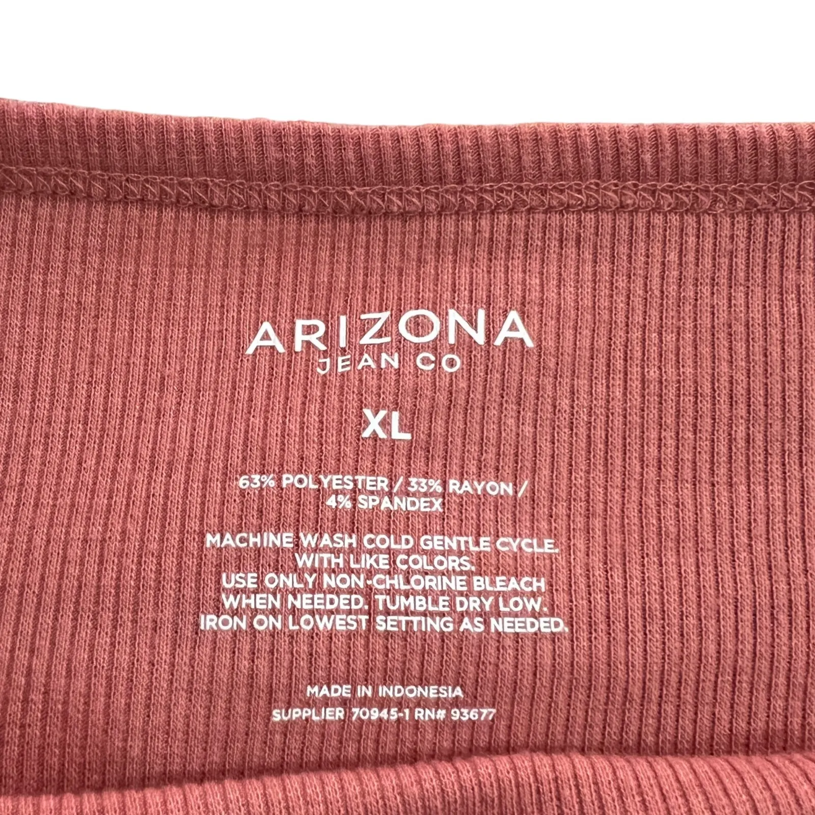 Arizona Jean Co (XL) Ribbed Front Tie Dolman Long Sleeve Stretchy Relaxed Tee - Image 6