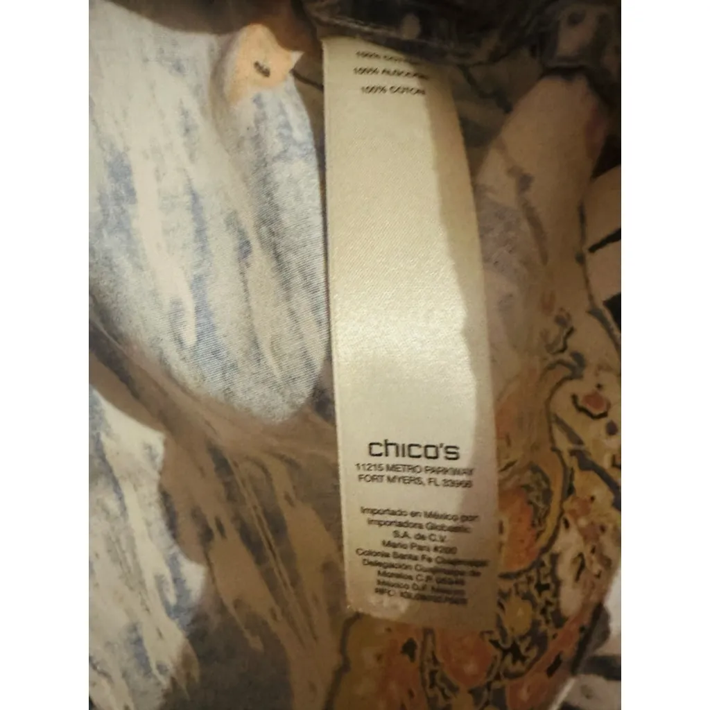 Chico's women's shirt Multi-color size M (1 ) Paisley Zebra Print Button Down - Image 3