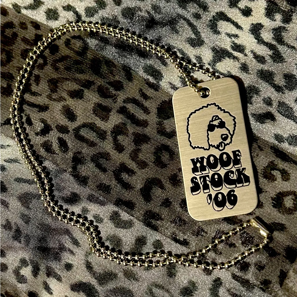 Vintage Woof Stock '06 Dog Tag Necklace Silver - Image 2