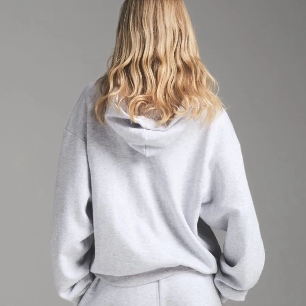 Skims Cotton Fleece Hoodie Light Heather Grey XL - Image 2