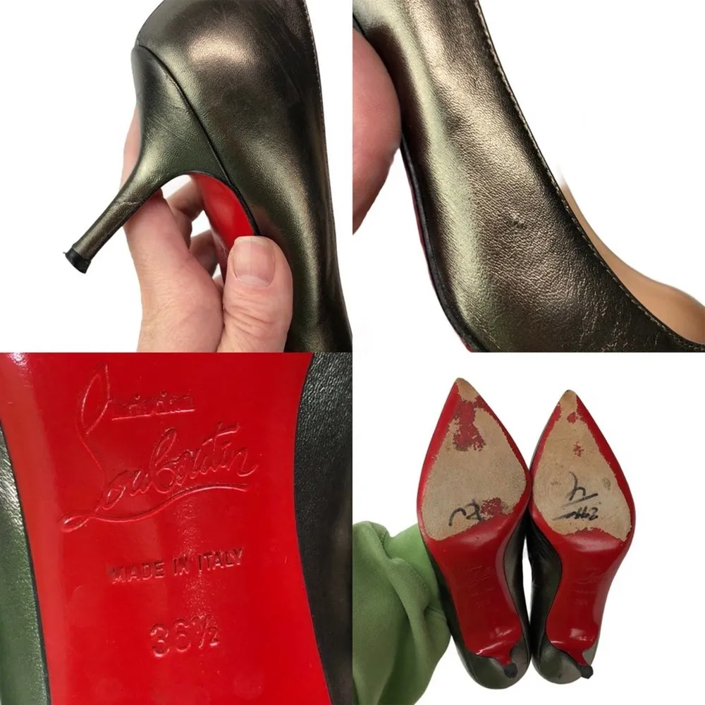 Christian Louboutin Metallic Stiletto Heels Pumps Size 6.5 - Image 15