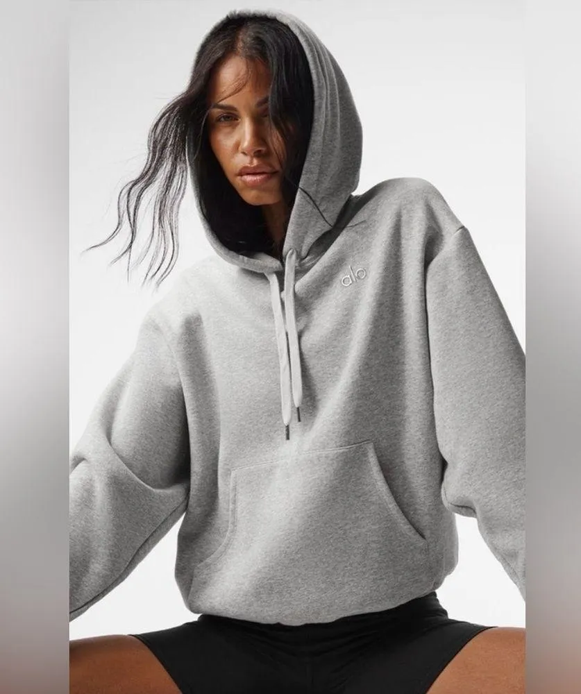 NWT Alo Yoga Accolade Hoodie Athletic Heather Grey Size XL - Image 7