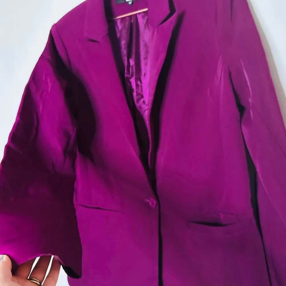 ENDLESS ROSE Purple Jewel Toned Single Button Breasted Blazer Size Medium - Image 7