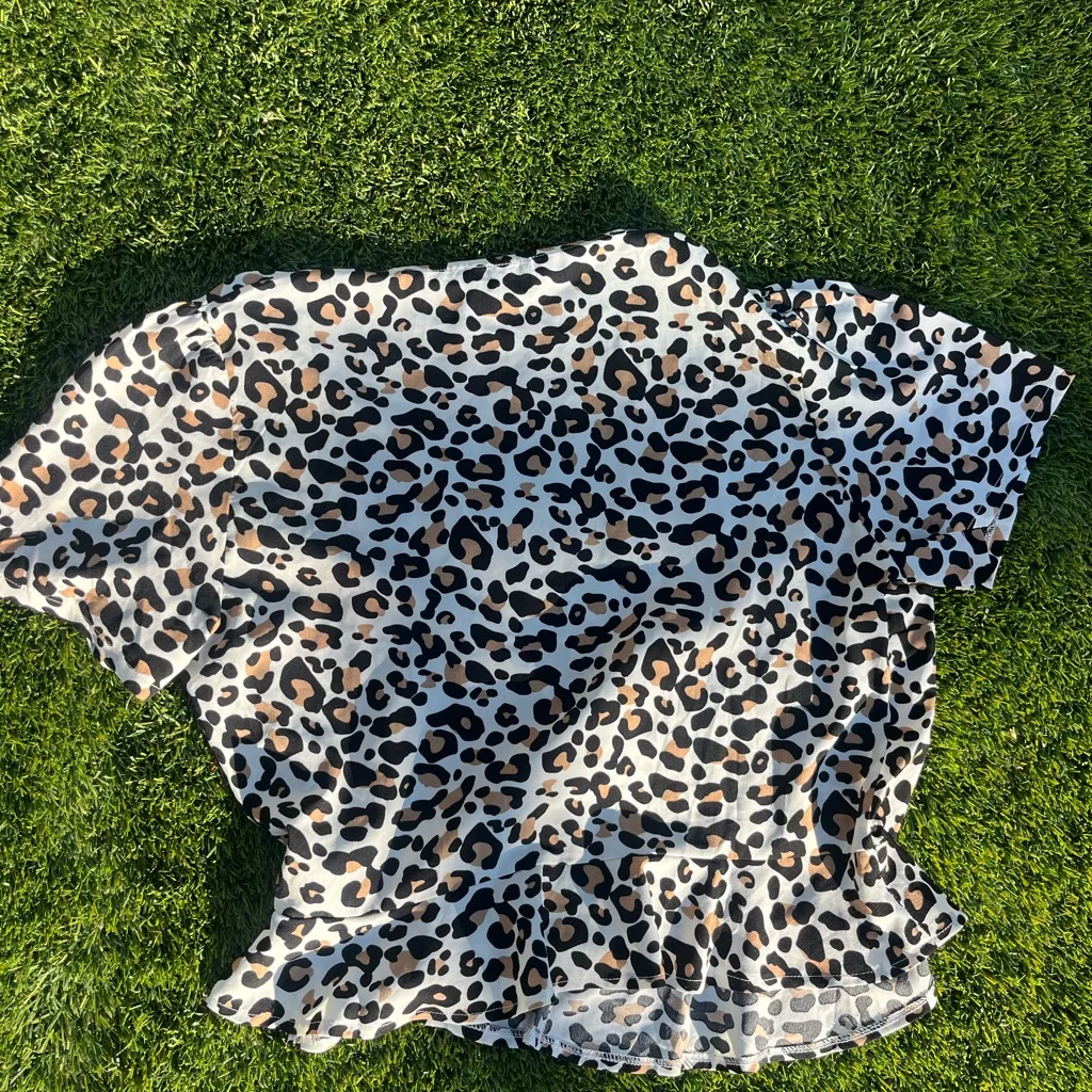 Beginning Boutique Leopard Print Wrap Blouse - Image 3