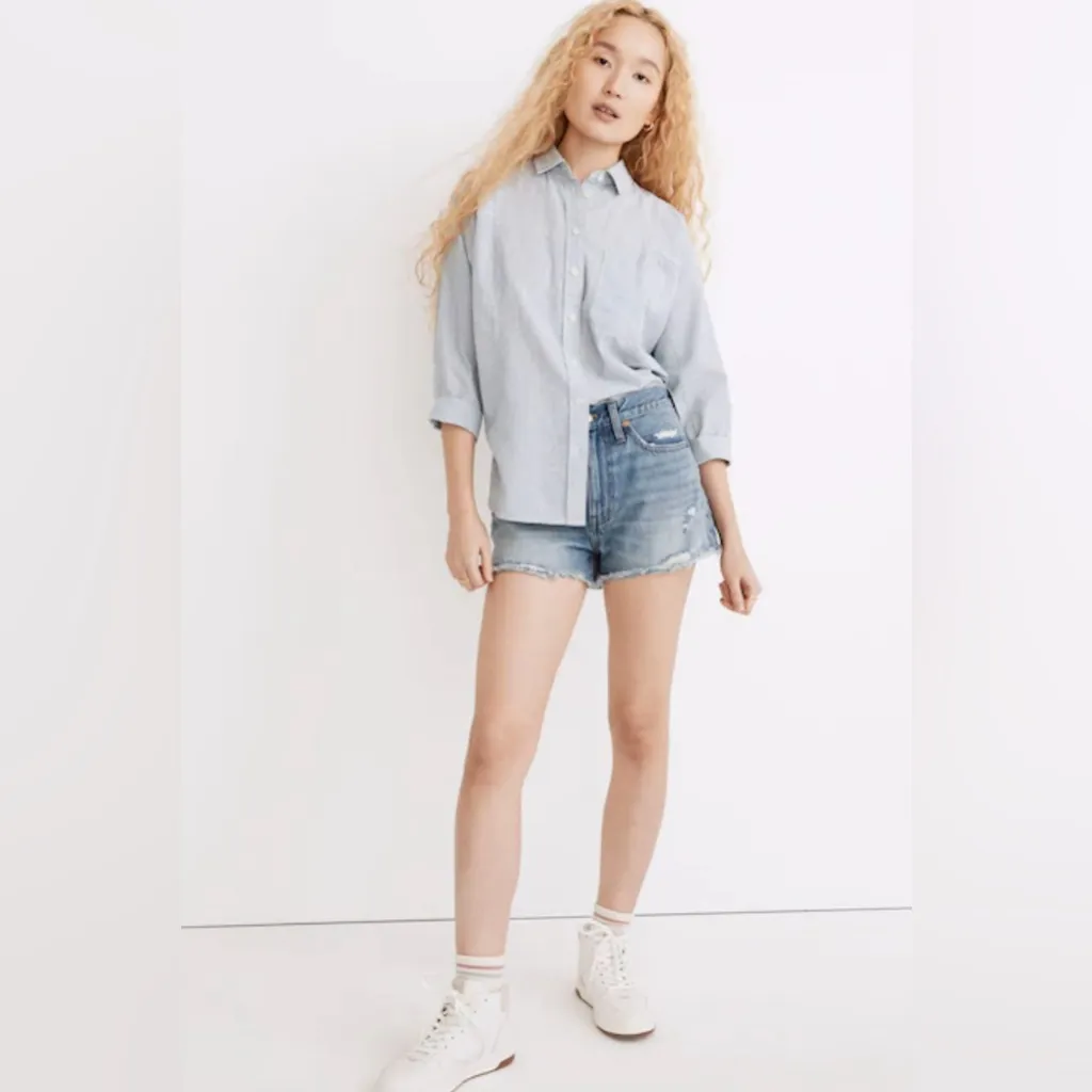 Madewell Relaxed Denim Shorts in‎ Renfield Wash: Destructed Edition Size 26 - Image 2