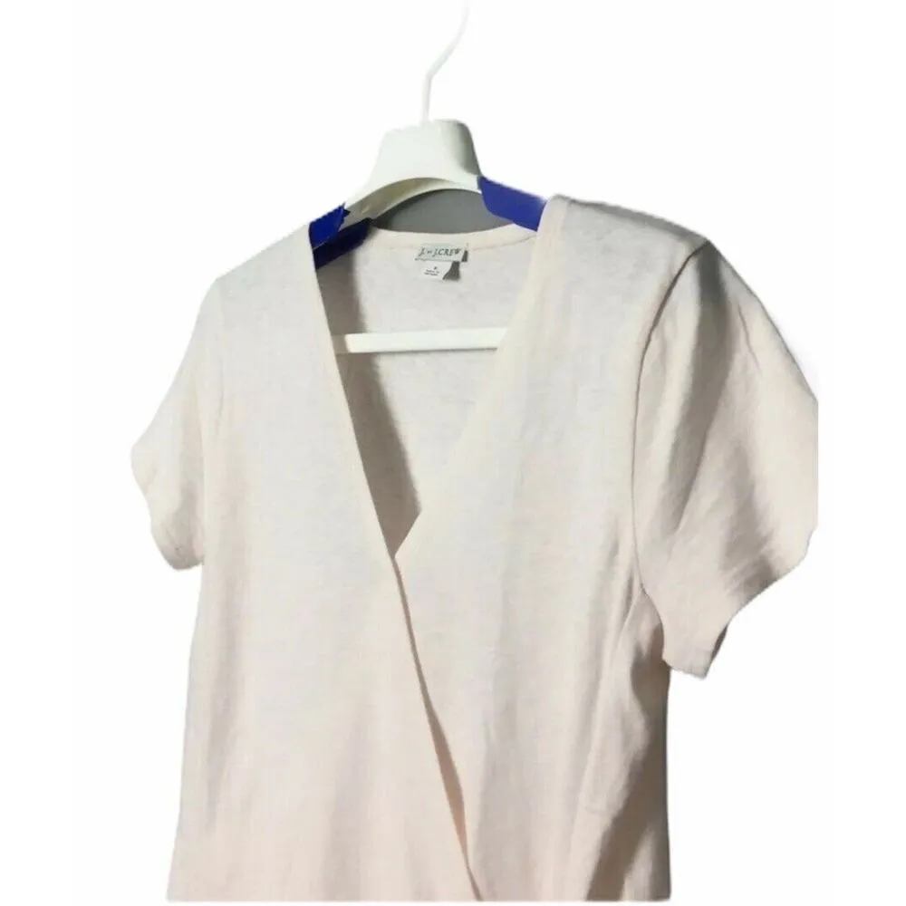 J. Crew Tie Wrap T Shirt Womens Size Small Subtle Pink V neck Short Sleeve NWOT - Image 3