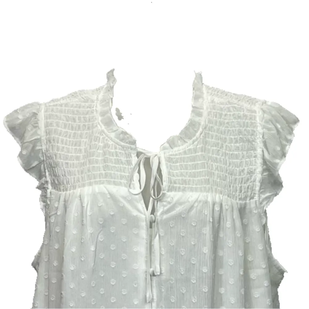 Torrid Plus Size Chiffon Clip Dot Smocked Ruffle Trim Blouse Top Size 2 (2X) - Image 5