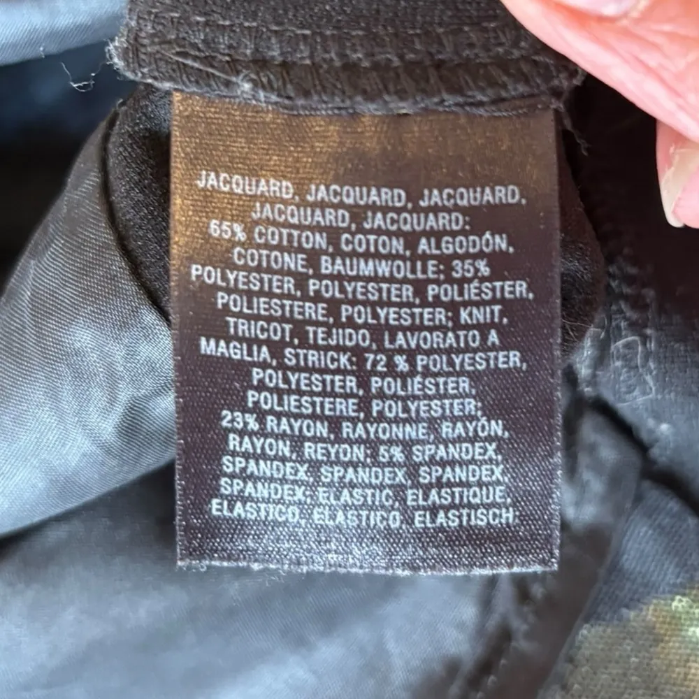 Anthropologie Maeve Camo Pencil Skirt Black Green Jacquard High Waisted  Size 2 - Image 12